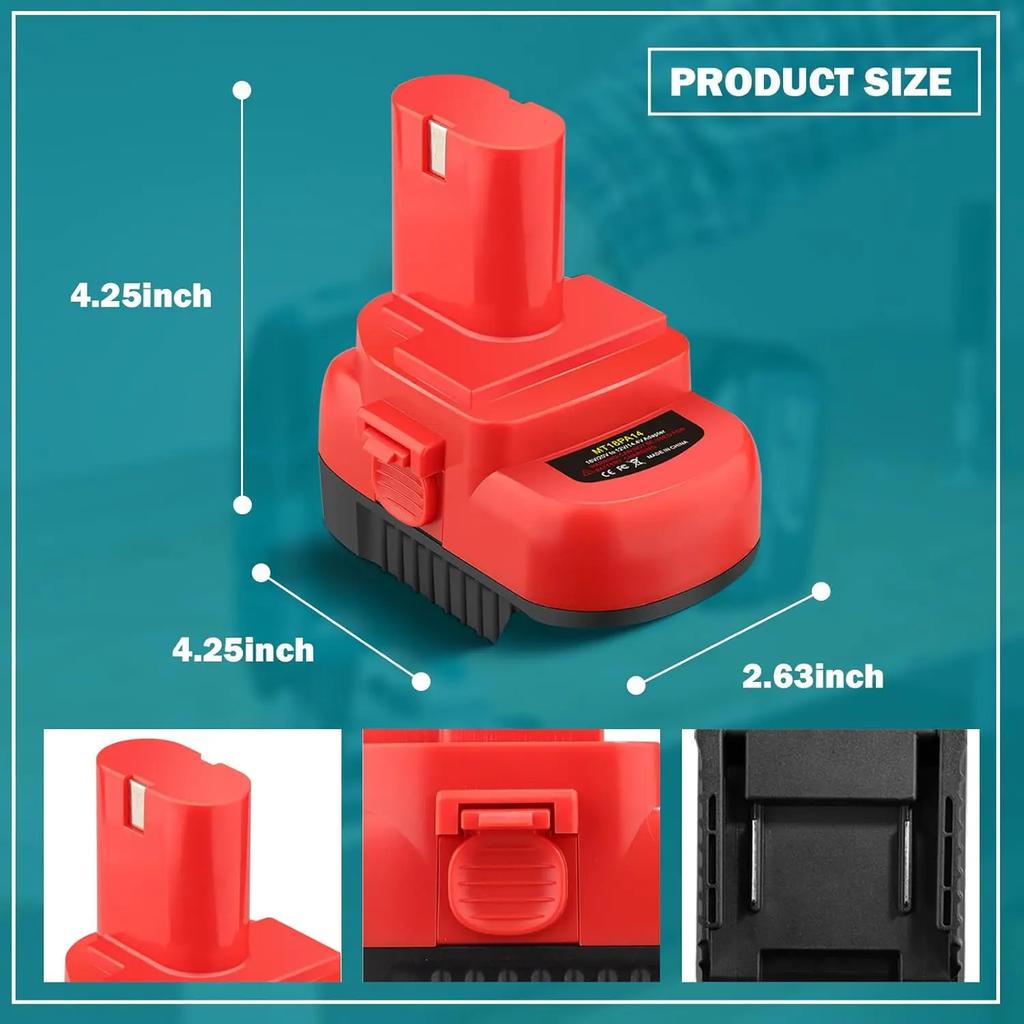DM18PA14/MT18PA14 battery adapter for Dewalt/Makita/Milwaukee18V/20V Li-ion batteries to12V/14.4V NiMH batteries for power tools