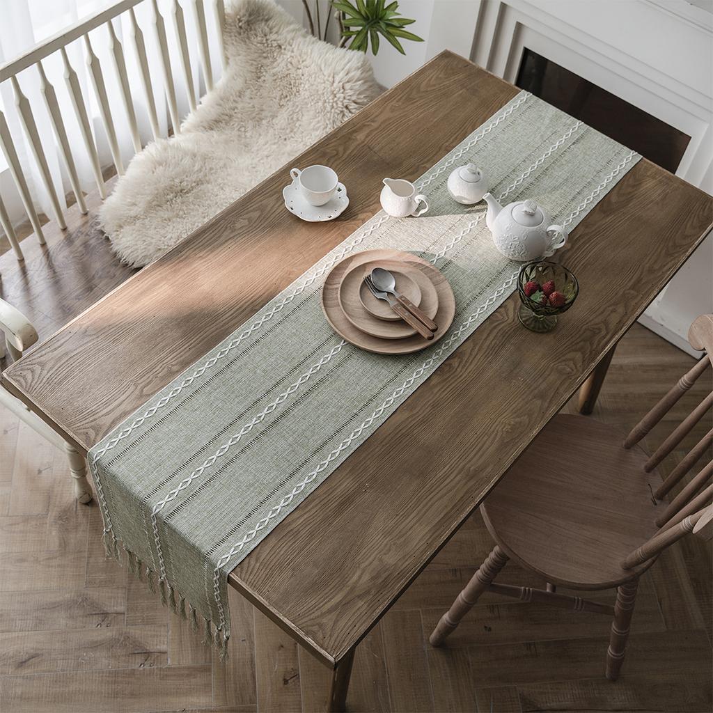 Nordic Jacquard Geometric Table Flag Fringed Fashion Tea Flag Dining Flag Long Polyester Cotton Tablecloth