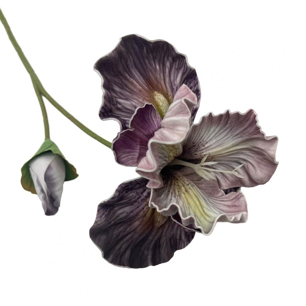 18" Artificial Iris Flower Real Touch Fake Bouquet with Flower Bud for Home Table Centerpiece Wedding Floral Arrangement Flowers