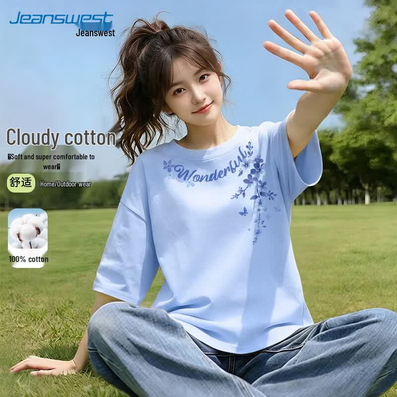Jeanswest Women s Round Neck Cotton Short Sleeve T-Shirt M
