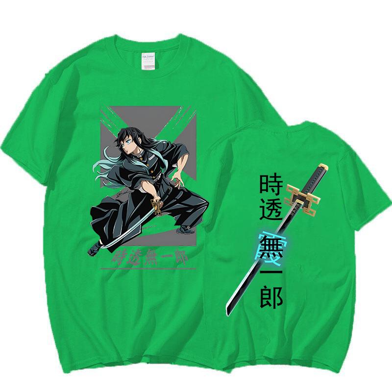 New Anime Tokitou Muichirou Print Short Sleeve T Shirts Women's Men's Crew Neck T-shirts Summer Comfy Soft Tees Tops