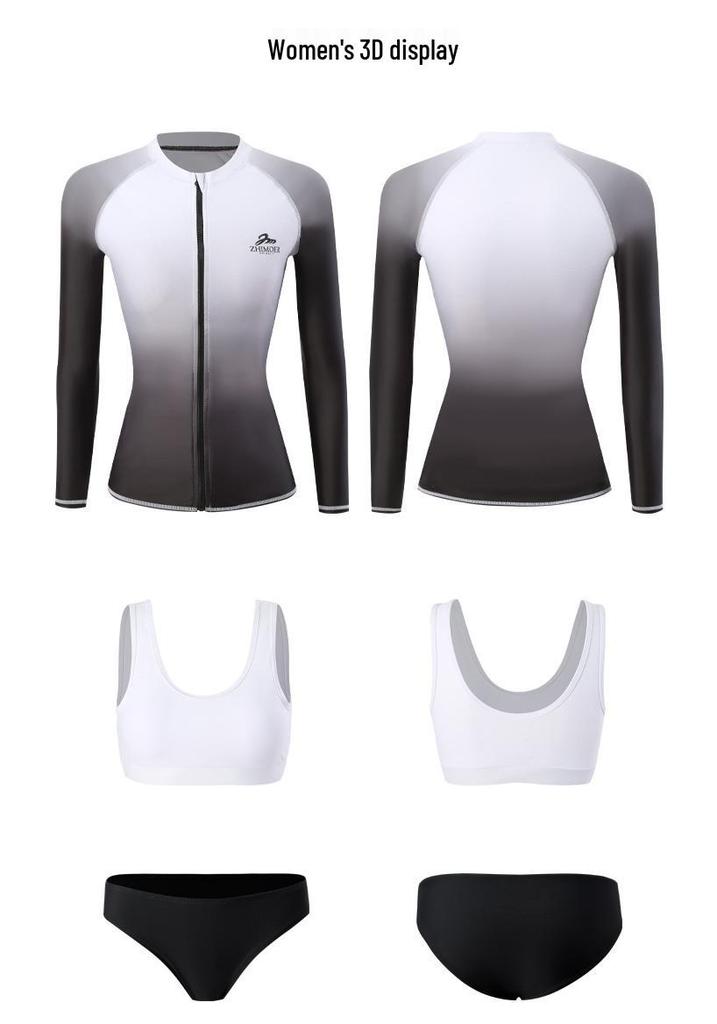Matching Men's & Women's Sun Protection Split Long Sleeve Wetsuit - Snorkeling & Surfing Suit