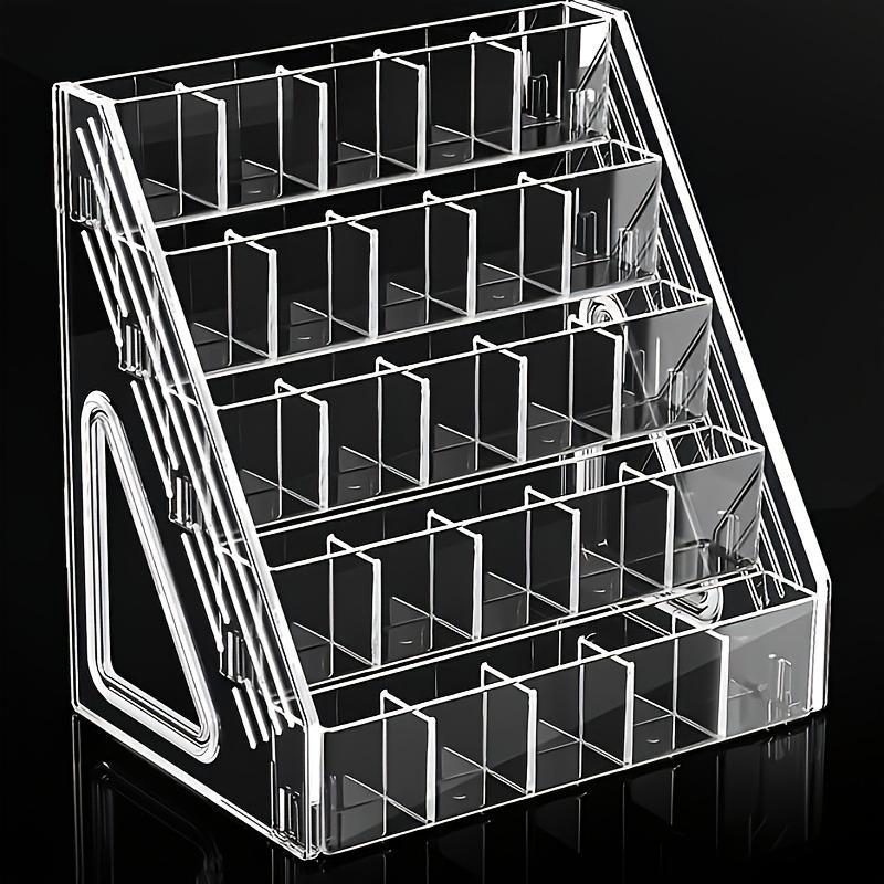 PGY Large Capacity Transparent Acrylic Marker Pen Organizer Multi-grid Plastic Storage Box for Pens Pencils Brushes Art Supplies