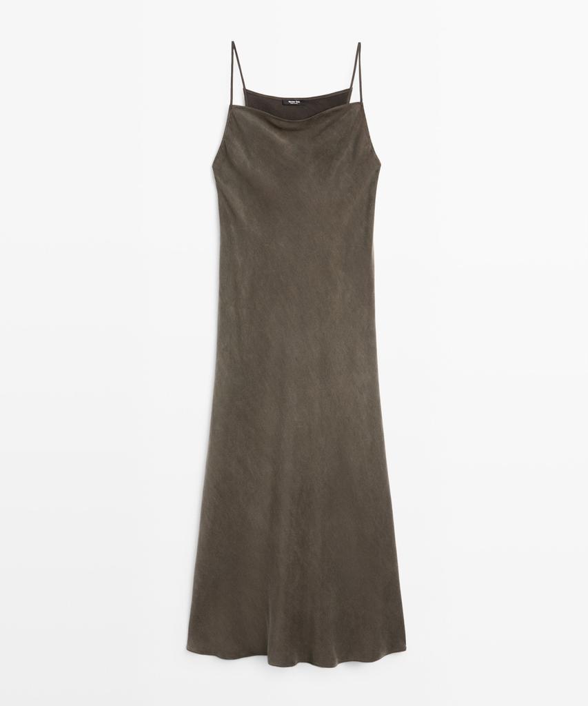 Masimodutti Fluid Lingerie Strap Dress