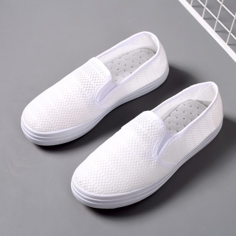 

Женские низкие парусиновые туфли без застежек — модные, повседневные, на плоской подошве, универсальные в пекинском стиле 38 белый