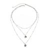 SHIXIN Retro Rhinestone Square Long Pendant Necklace for Women Minimalist Multi-layer Clavicle Chain Sweater Chain Jewelry Gifts