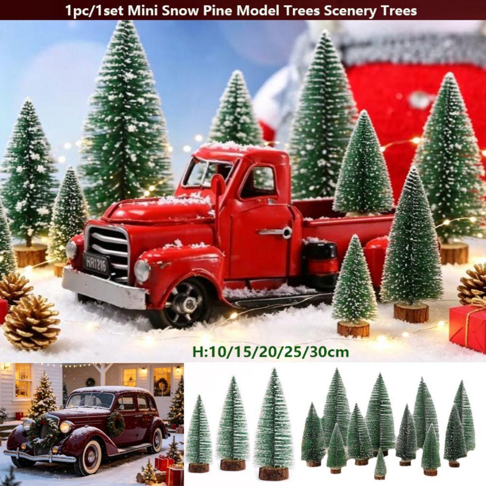 1pc/1set Plastic Scenery Trees Green Winter Snow Scene Tree  DIY Crafts