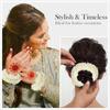 RSINC Scented Mogra Gajra Hair A Fake Gajra Scrunchies Rubber Band - Premium & Voluminous, White Pack of 2 Mogra Gajra Hair Accessories