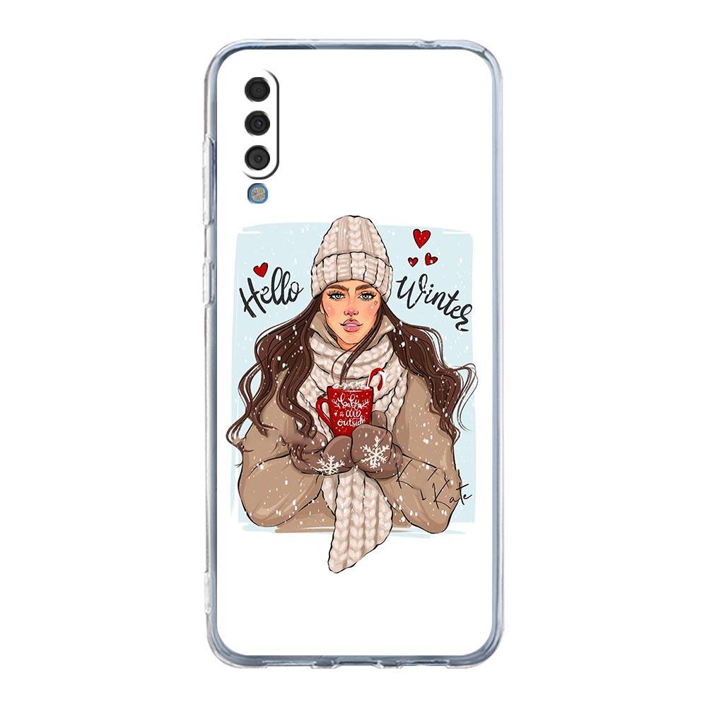 Чехол для телефона Samsung A14 A50 A70 A30 A40 A20E A10 A10S A20S A02S A04S A12 A22 A32 A34 A42 A52 5G A54 Рождественское искусство Девушки Чехол Samsung A10
