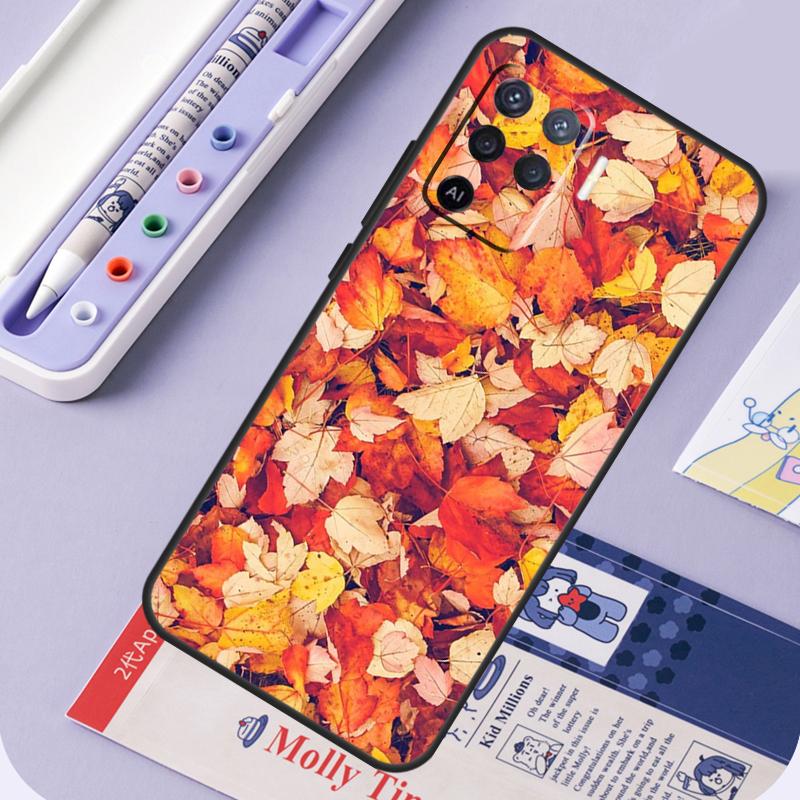 Autumn Leaves Fall Halloween For OPPO A93 A83 A91 A52 A72 A54 A74 A94 A5S A5 A9 A31 A53 A15 A16 Phone Case Back Cover