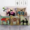 Beautiful Painted Elephant Animal Painting Digital Printing Short Plush Pillow Covers For Sofa Office Cushion Cover Home Goods