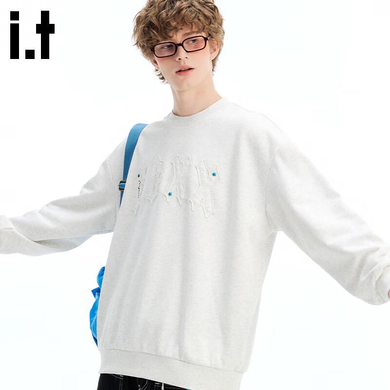 fingercroxxit Men's Loose Fit Patch Letter Sweatshirt