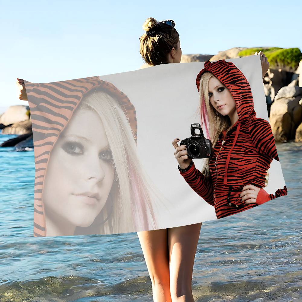 

Singer A-Avril R-Ramona Lavigne Microfiber Beach Towel Mountain Climbing Yoga Beach Swimming Running Absorbent Soft Towel W30*H60(CM)