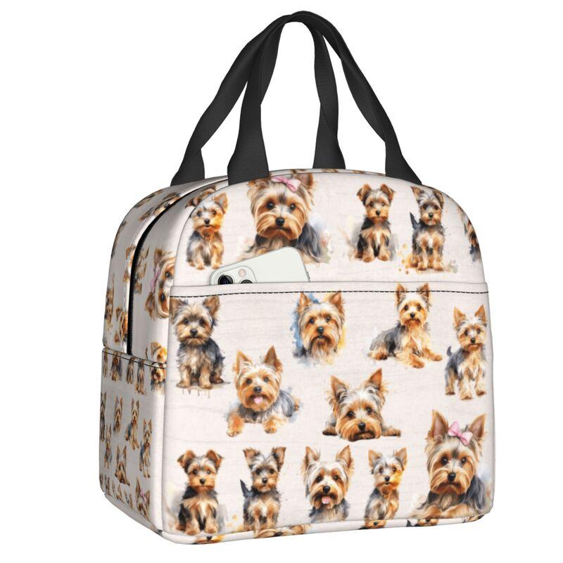 Yorkshire Terrier Dog Resuable Lunch Boxes for Women Waterproof Yorkie Lover Thermal Cooler Food Insulated Lunch Bag Office Work