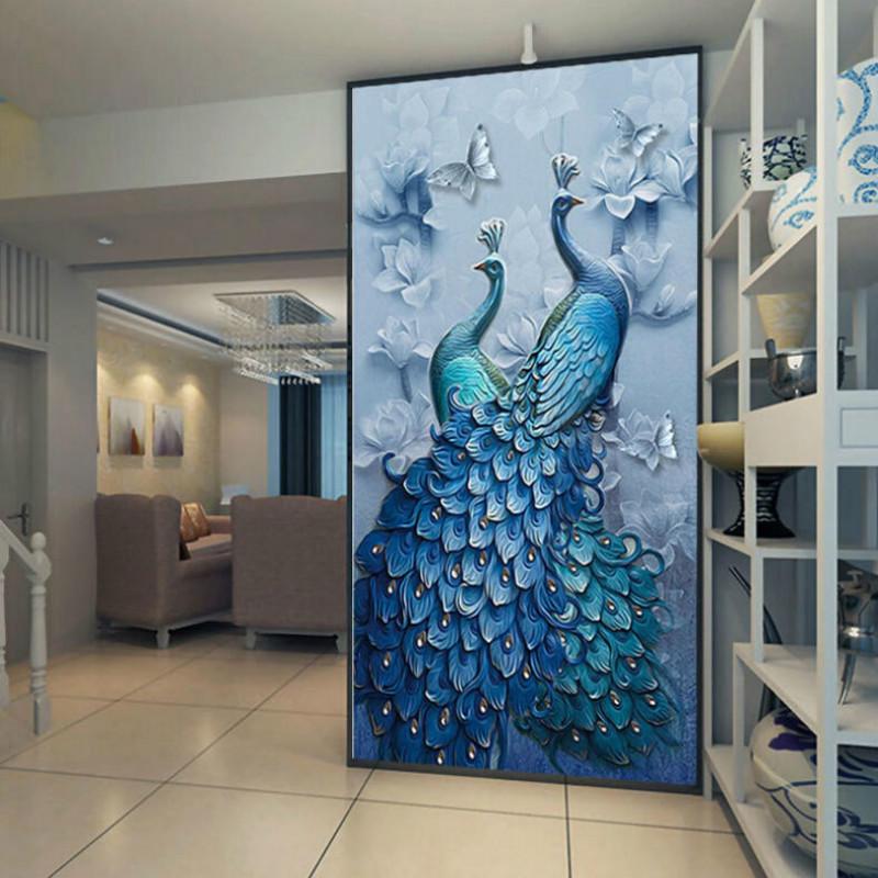 

5D Павлин Алмазная картина Полный горный хрусталь Вышивка Мозаика Вышивка крестом Домашний декор Домашние развлечения