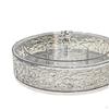 Compartmentalized Appetizer Serving Tray with Lid And Cover, Round Storage Box for Nuts, Sweets,
