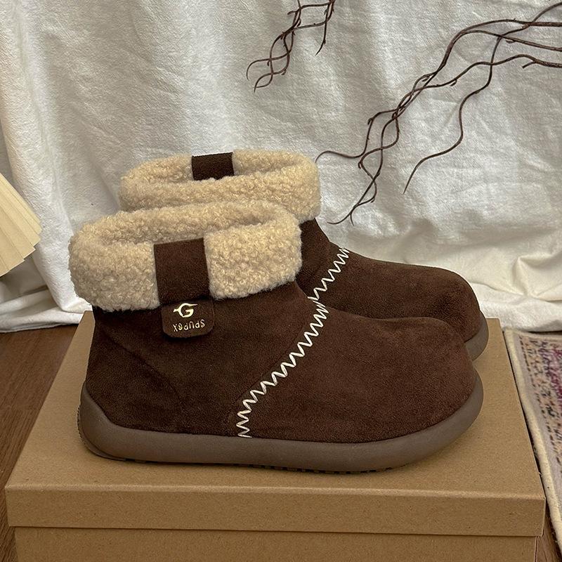 

Women s thick-soled winter lightweight warm anti cold snow boots non-slip casual sneakers cotton boots fur shoes 40 темно-коричневого