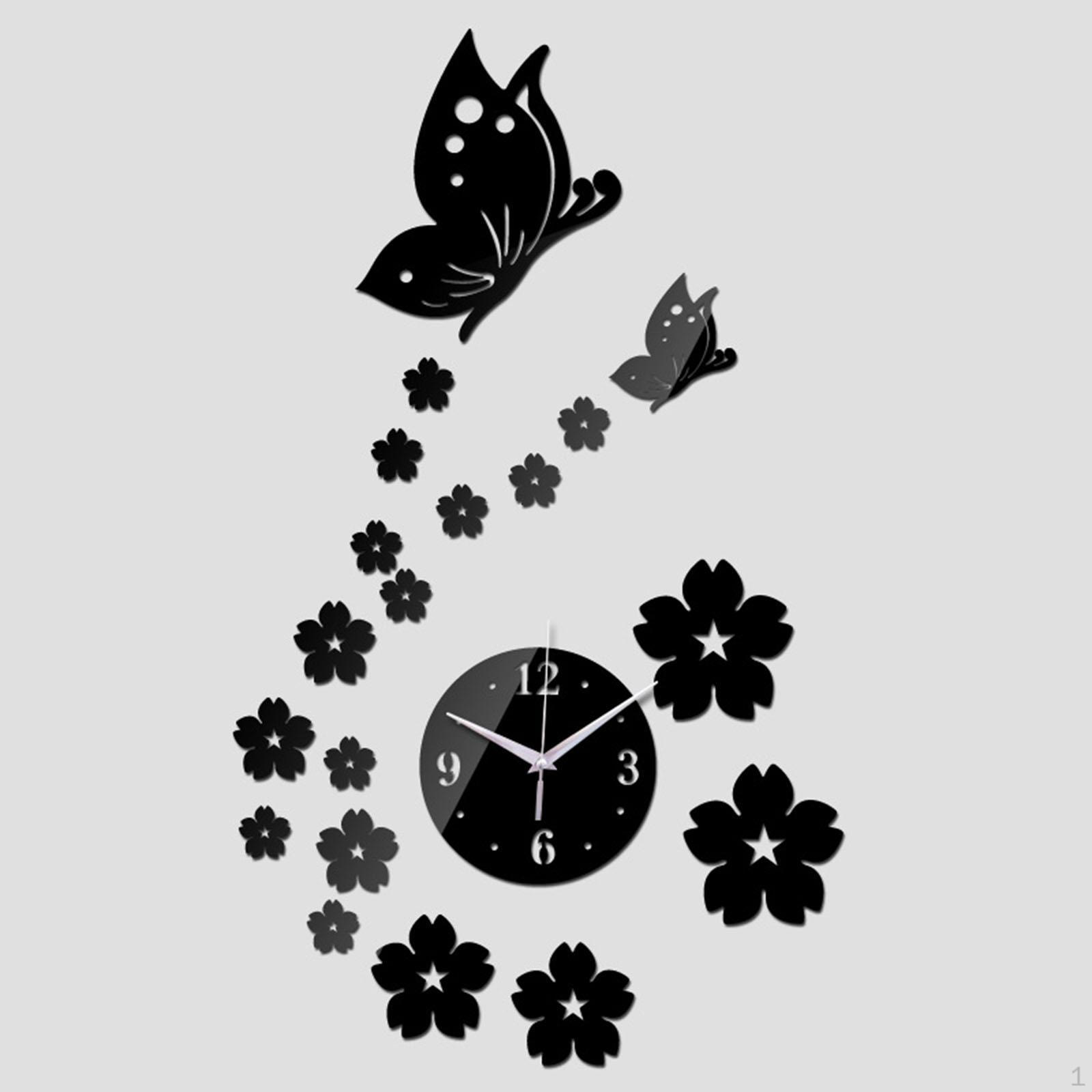 

Aesthetic And Silent Wall Clock to Assemble with Acrylic Stickers for Artistic Modern чёрный