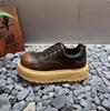 Textured light skin dark color gradual change Martin boots retro old thick bottom lace-up low top v2