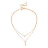 High Quality Simple Double Layer And Drop Necklace Paved New Charm Fashion Classic For Women De G8I5