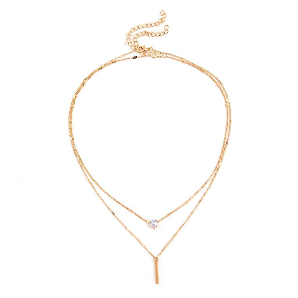 High Quality Simple Double Layer And Drop Necklace Paved New Charm Fashion Classic For Women De G8I5