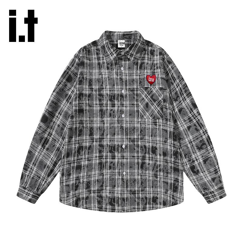 Izzue Retro Plaid Long-Sleeve Shirt S
