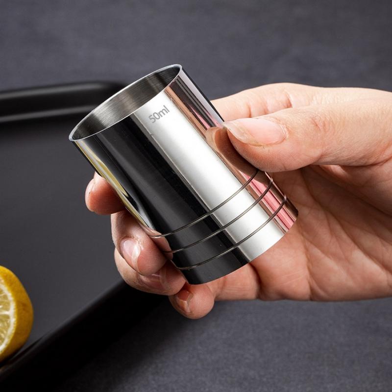 25/35/50Ml Stainless Steel Measuring Cup Cylindrical Cocktail Ounce Jigger Wine Drink Measurer Bartending Bottle Bar Accessory