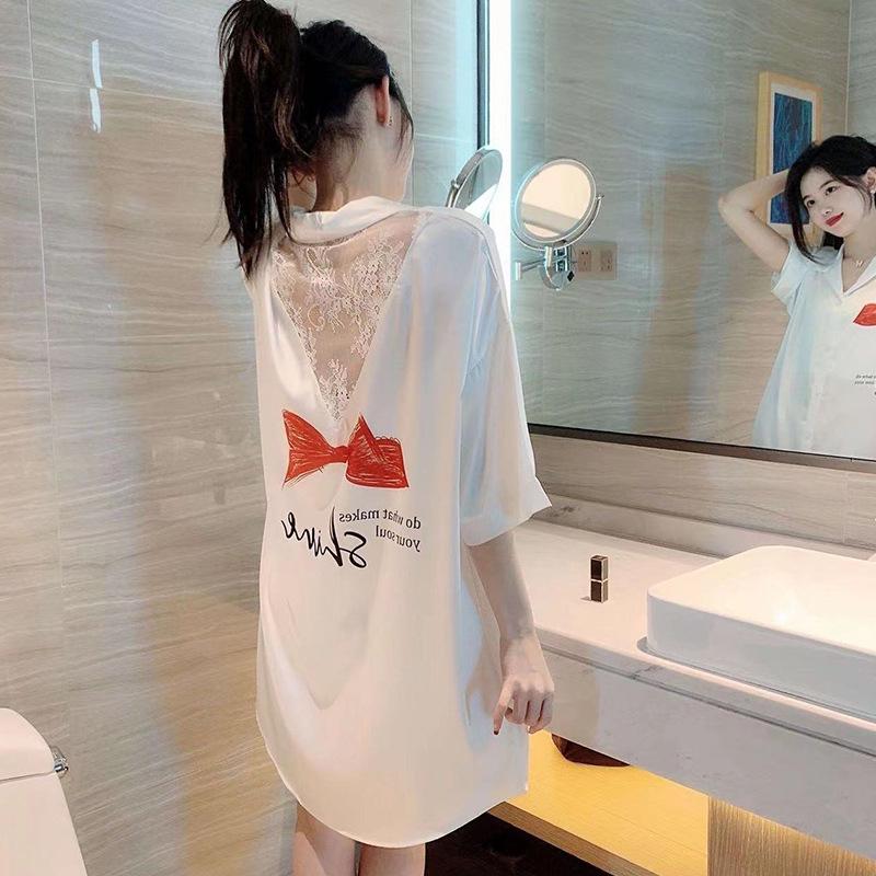 Women's Chiffon Boyfriend Style Lingerie: Sexy Nightdress with Easy Removal Feature