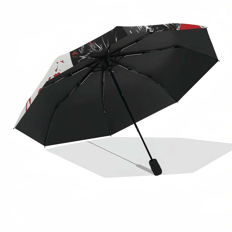 1pc Black Cat Yin Yang Automatic Folding Umbrella, Heavy Duty 8 Rib Iron Frame, Suitable for Travel, Daily Use, Birthday, Decor Gift 20