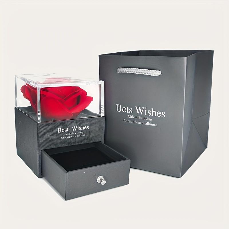 Luxury Red Zircon Pendant Necklaces With Rose Flower Gift Box For Girlfriend Women I Love You Gifts 2025 Trendy Wedding Jewelry