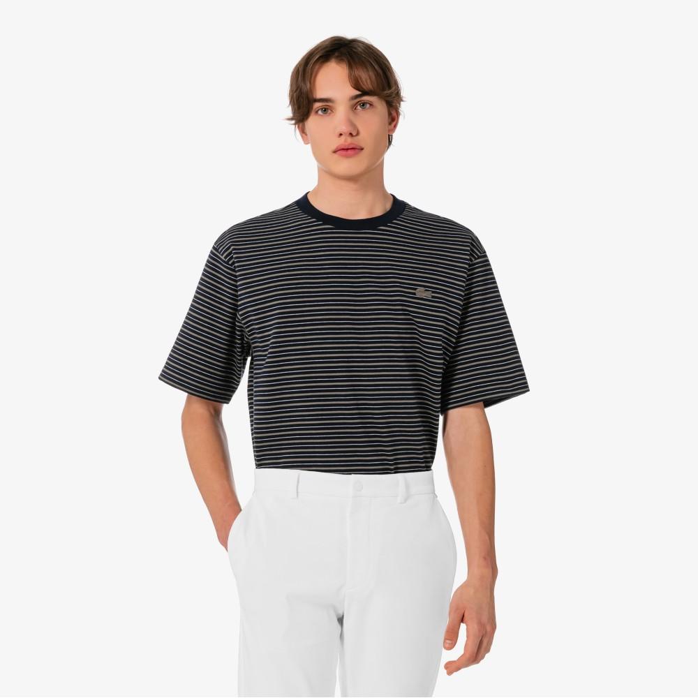 [lacoste] Men's Multi-Stripe Short-Sleeve T-Shirt TH753E-56G166