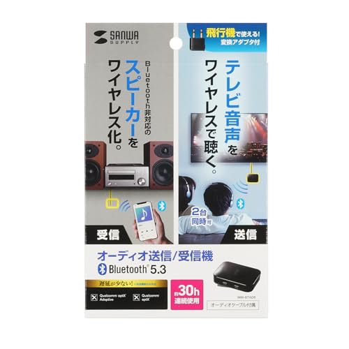 SANWA SUPPLY Bluetooth Audio Transmitter & Receiver MM-BTAD6