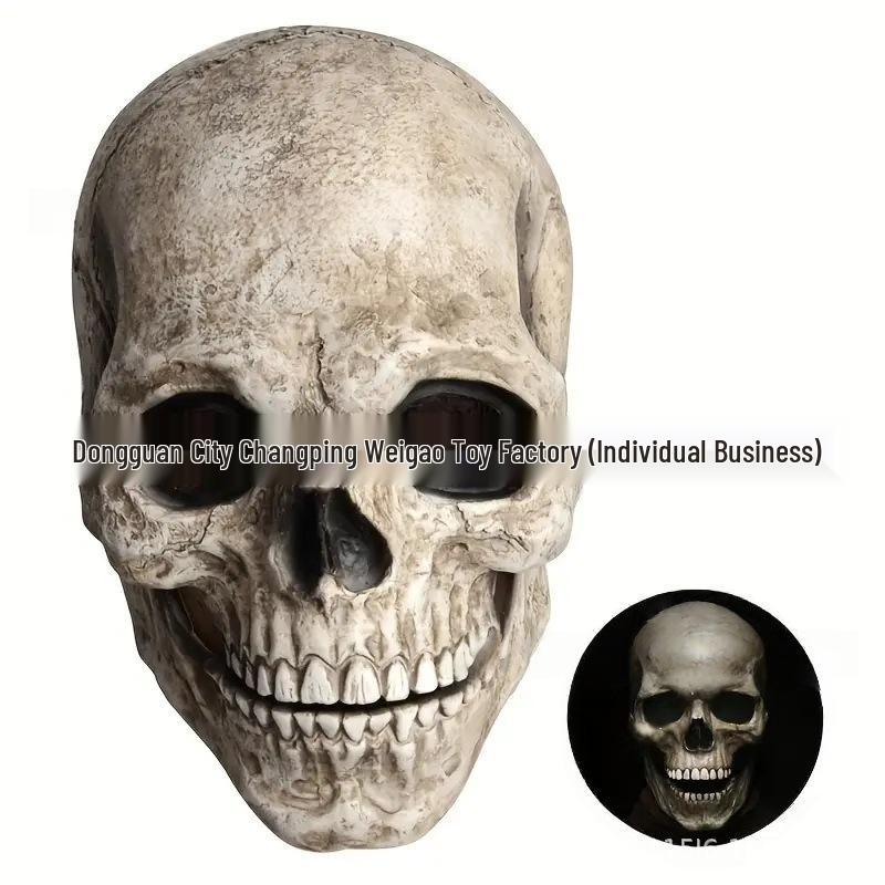 Terror Skull Halloween Mask with Movable Jaw