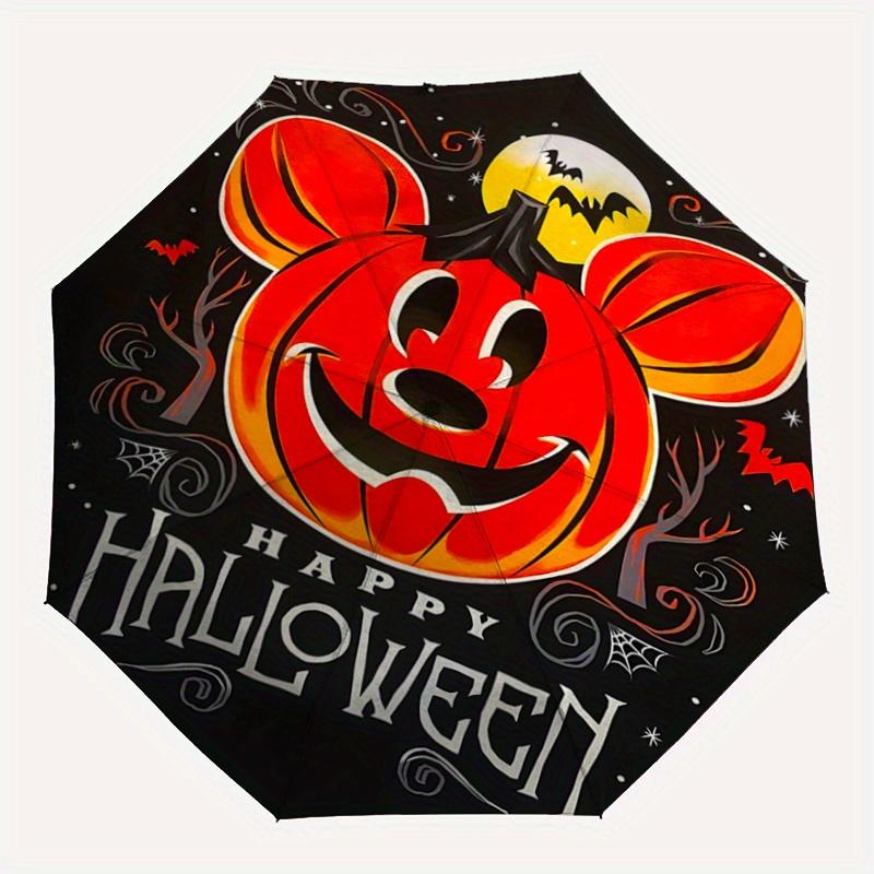 1pc Happy Halloween Disney Pattern Automatic Umbrella is Fashionable and Good-Looking, a Portable 3-Fold Umbrella, Suitable for Travel and D