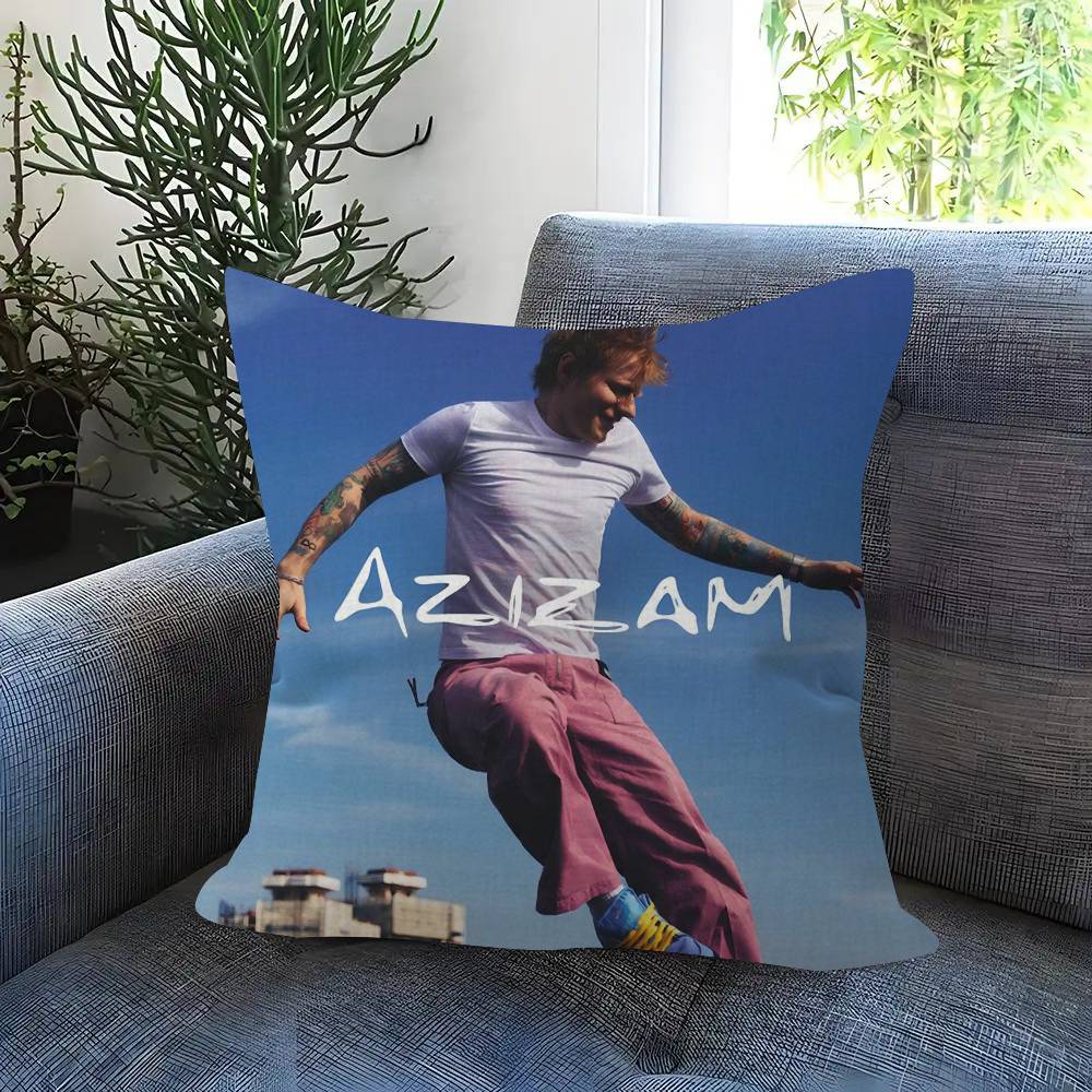Pop Singer E-Ed S-Sheeran Play Double-Sided Printed Pillow Cover Short Plush Suitable Living Rooms Bedrooms Throw Cushion Cover