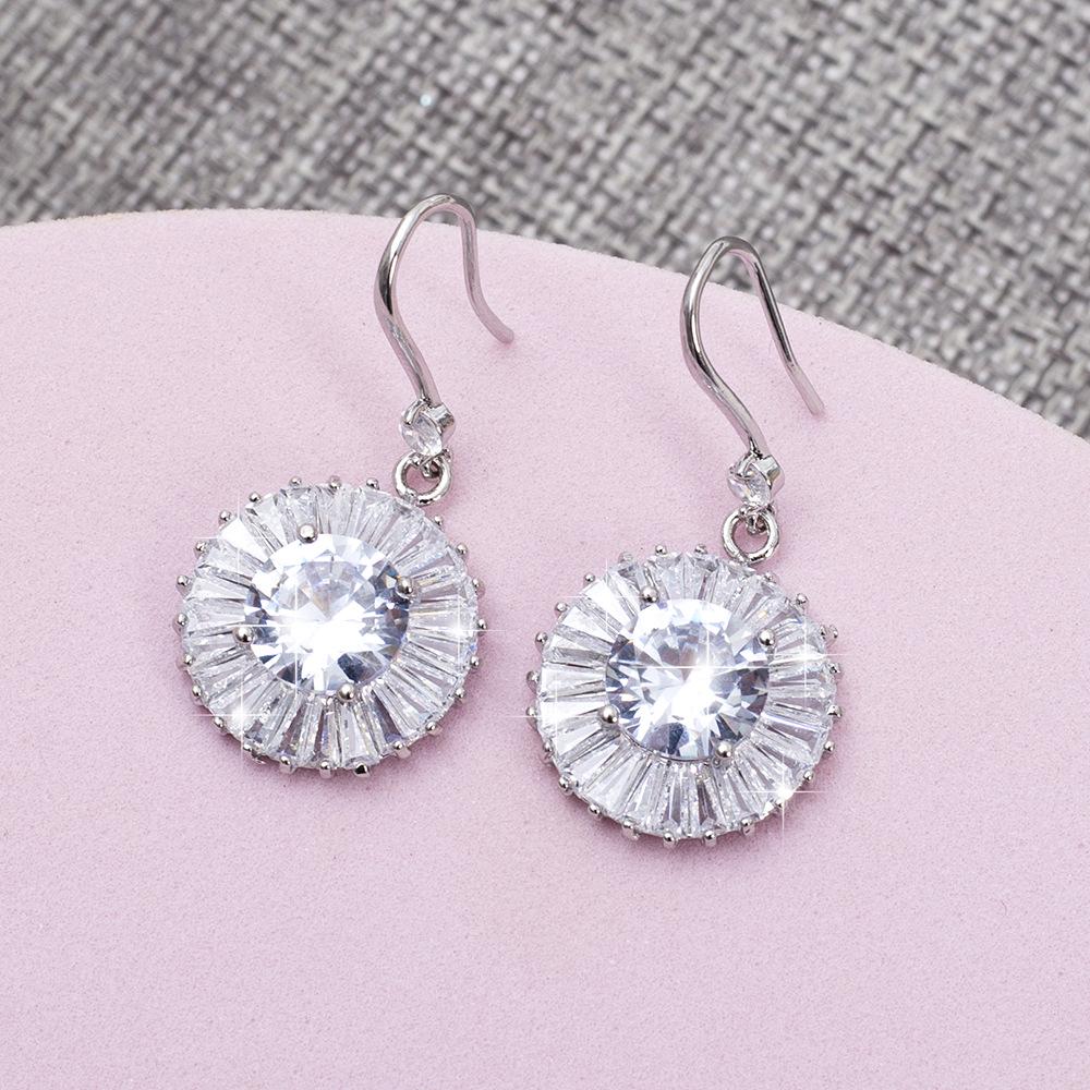 French Minimalist Sunflower Zircon Earrings - Luxury Fashion Gift