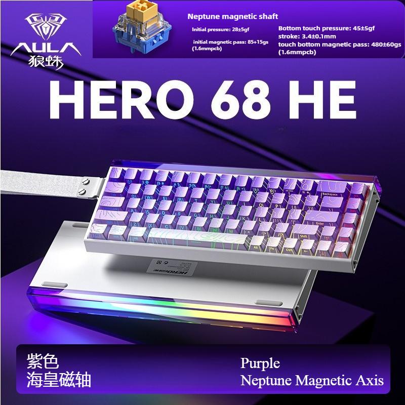 Magnētiskā tastatūra Mehāniskā Aula Hero68he Vadu