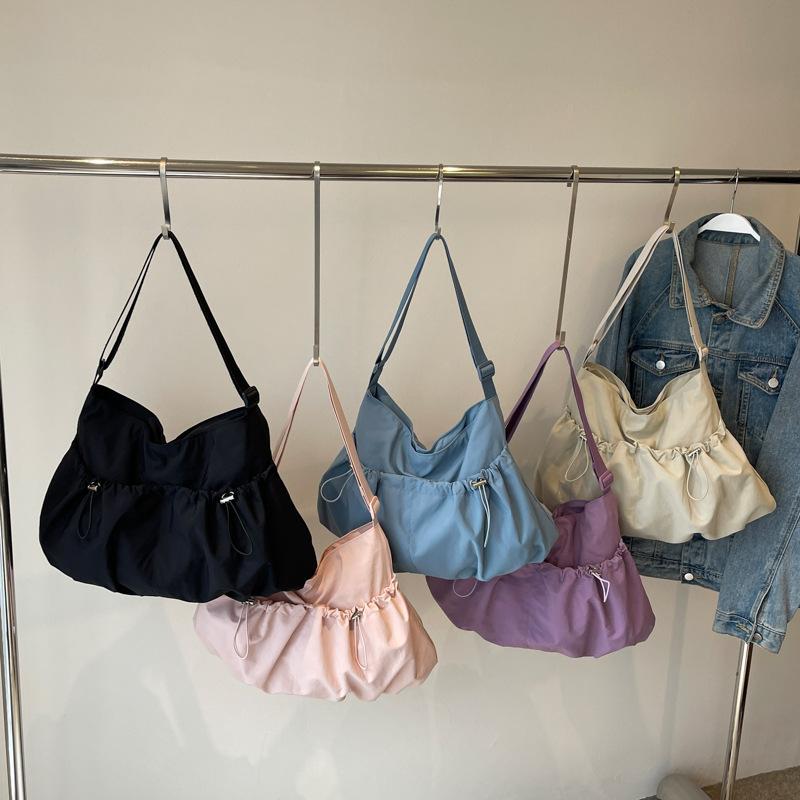 Τσάντα Ώμου με Κορδόνι Σύσφιξης Μονόχρωμη Γυναικεία Τσάντα Χιαστί Τσάντα Ταξιδιού