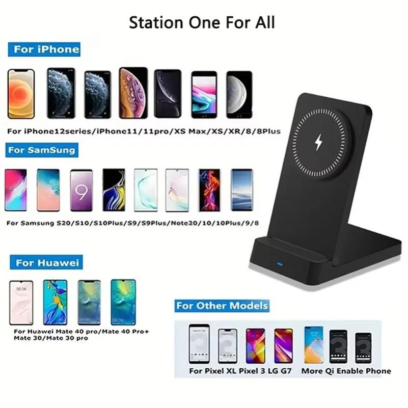 Magnetic Fast Wireless Charger Station For Magsafe iPhone 16 15 14 13 12 Pro Max Desktop Foldable Smartphone Charging Stand Dock