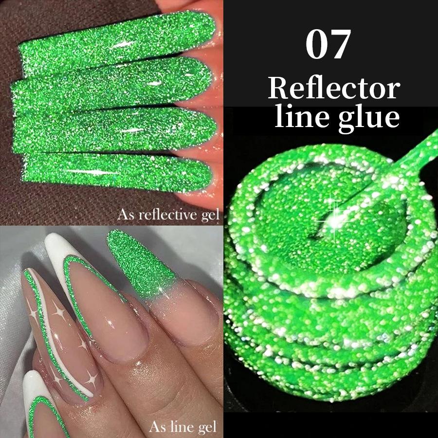 3D Metallic Nail Line Gel High Shine Reflective Flash Chrome DIY & Salon Use Dazzling Sparkle Nail Art Stripe Gel
