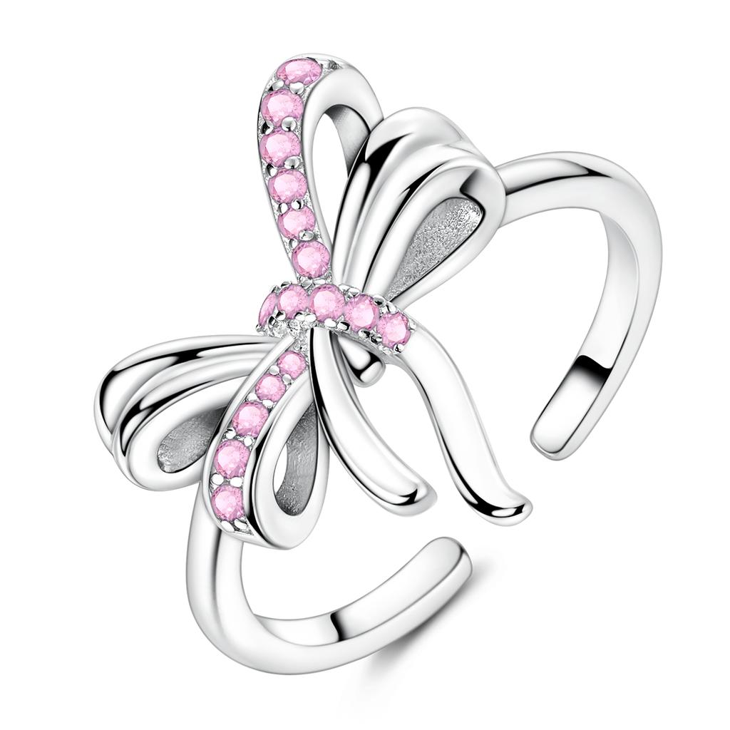 New In Authentic copper Ring for Women Gold Plated Pink Heart Zircon CZ Finger Ring copper Authentic Jewellery Wedding