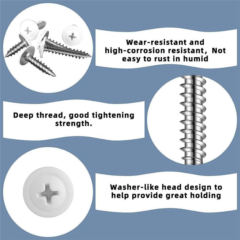 BHBL White Screws Wood White Sheet Metal Screw Thread Truss Head Fast Self Tapping White Pan Cabinet Screws