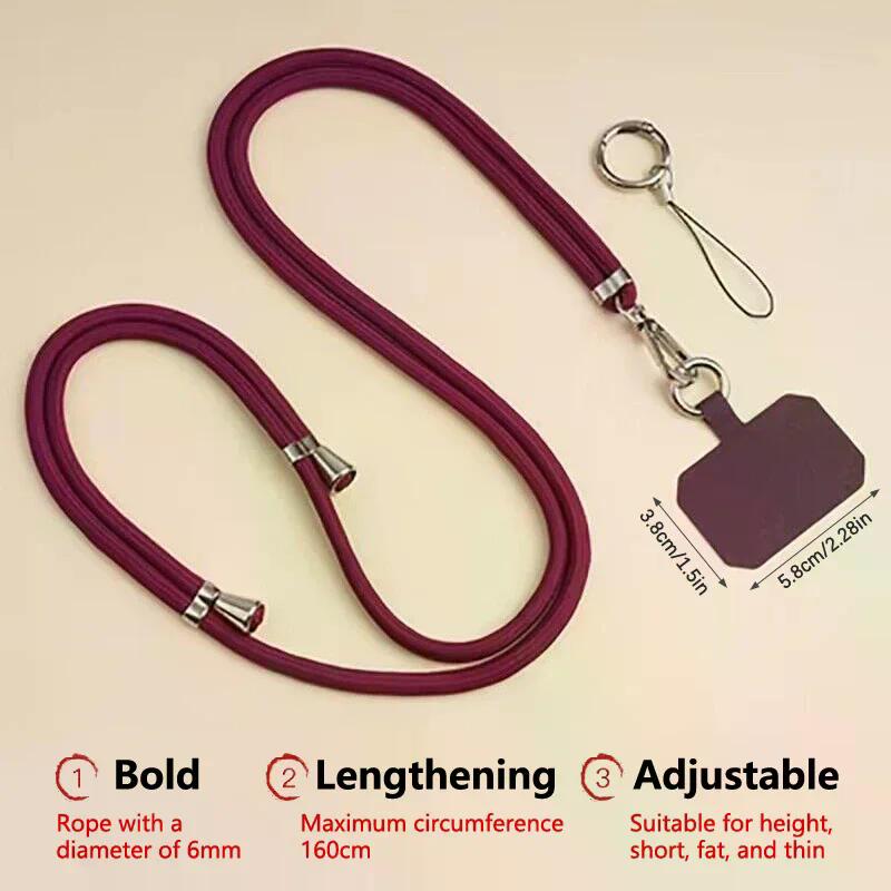 Cordino a tracolla Collana Cinturino Universale per Cellulare Regolazione Lunga Corda Appesa con Clip Cordino Anti-Smarrimento