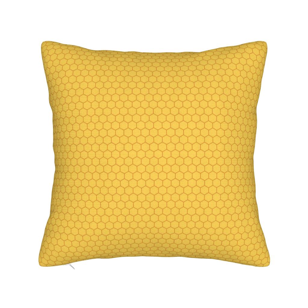 Pillow Cover Bee Pattern Honeycomb Kawaii Pillow Case For Sofa Couch Bed Living Room Pillowcases