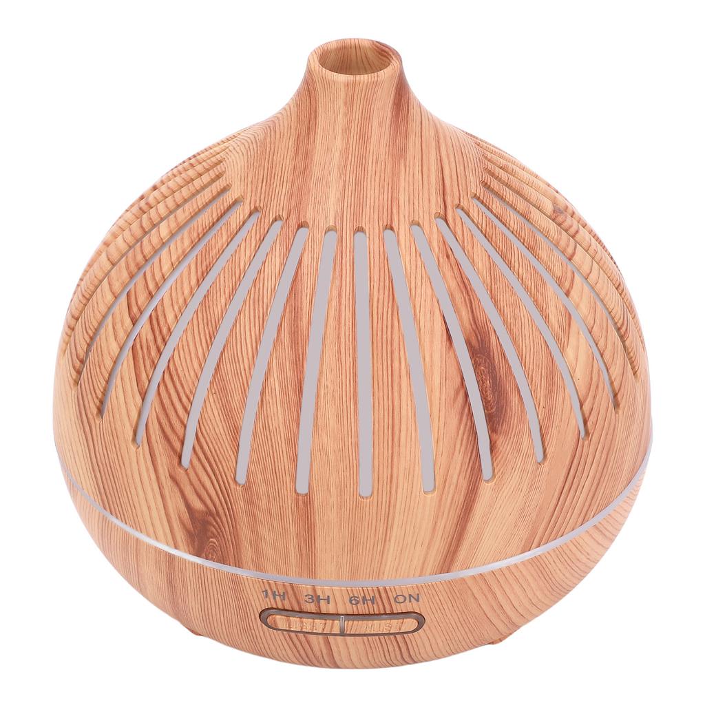 Essential Oil Diffuser Humidifier with Colorful Lights Wood Grain Quiet Remote Control Auto Shut