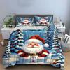 Santa Claus Christmas Snow Scene Bedding Duvet Cover Set Duvet Cover Pillowcases  (1*Duvet Cover 2*Pillowcases, without duvet insert)