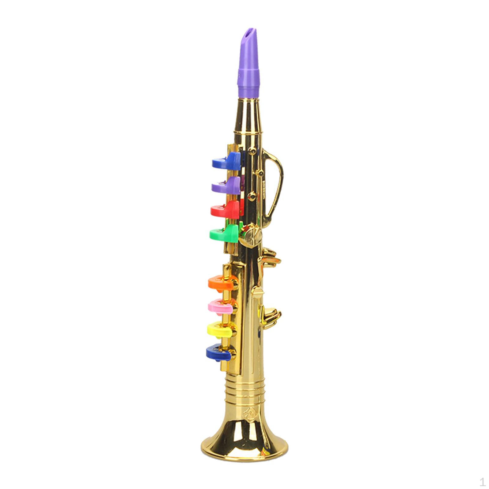 Trumpet Wind Instrument with 8 colorful keys Musical Toy золотой