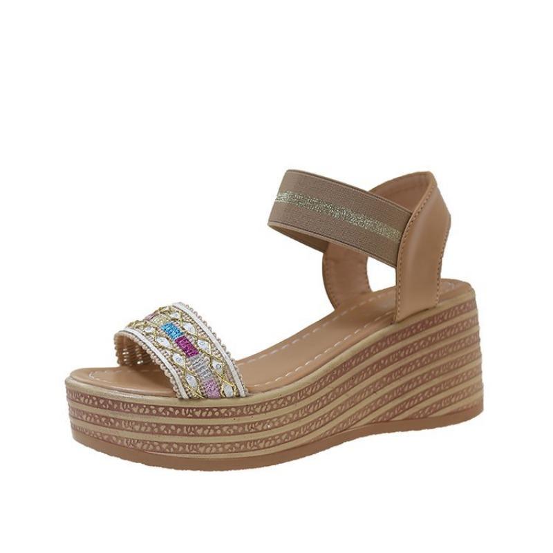

One word with wedge sandals women s summer new bohemian beach shoes retro with skirt women s shoes 40