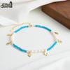 Effie Queen 925 Silver Dainty Turquoise Stone Beaded Anklet with Freshwater Pearls Foot Bracelet Jewelry Best Gift Jewellry SA95