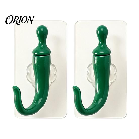 Bathroom Towel Holder 2PCS Chili Adhesive Hooks, Cute Decorative Punch-Free Wall Hangers, Heavy Plastic Hooks for Decor Duty Seamless Storage Kitchen